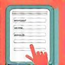 ウェブフォームに仕様を入力する手のイラスト