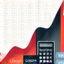 電卓とコスト削減を表現するグラフのアイコン